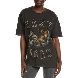 Project Social T Easy Tiger Oversized Graphic Tee – One Size Cotton Gray
